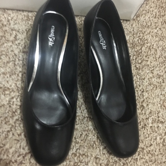 NWT 8W Wide width black genuine leather pump shoes - Picture 6 of 11